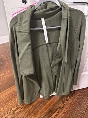 lululemon athletica Olive Green Hooded Open-Front Jacket
